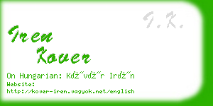 iren kover business card